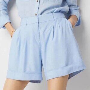 White House Black Market Linen Blend Shorts 5" Inseam Light Blue - Size 8